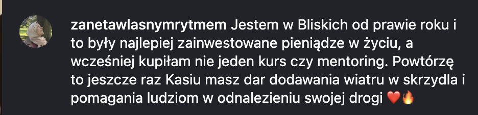 Opinia uczestniczki